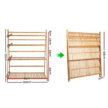 Load image into Gallery viewer, Artiss Bamboo Wooden Ladder Shelf Plant Stand Foldable
