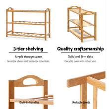 Load image into Gallery viewer, Simple 3 Tiers Bamboo Shoe Rack
