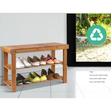 Load image into Gallery viewer, Bamboo Shoe Rack With Wooden Seat
