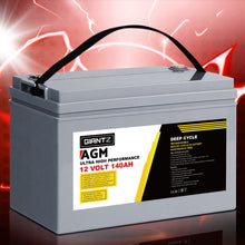 Load image into Gallery viewer, Giantz 140Ah Deep Cycle Battery 12V AGM Marine Sealed Power Portable Box Solar Caravan Camping
