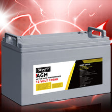 Load image into Gallery viewer, Giantz 170Ah Deep Cycle Battery 12V AGM Marine Sealed Power Portable Box Solar Caravan Camping

