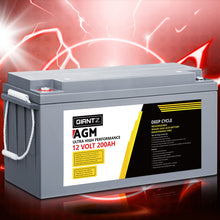 Load image into Gallery viewer, Giantz 200Ah Deep Cycle Battery 12V AGM Marine Sealed Power Portable Box Solar Caravan Camping
