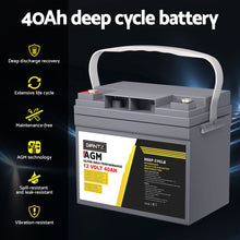 Load image into Gallery viewer, Giantz AGM Battery 12V 40Ah Deep Cycle Box Portable Solar Caravan Camping
