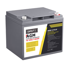 Load image into Gallery viewer, Giantz AGM Battery 12V 60Ah Deep Cycle Box Portable Solar Caravan Camping
