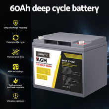 Load image into Gallery viewer, Giantz AGM Battery 12V 60Ah Deep Cycle Box Portable Solar Caravan Camping
