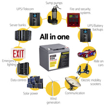 Load image into Gallery viewer, Giantz AGM Battery 12V 60Ah Deep Cycle Box Portable Solar Caravan Camping
