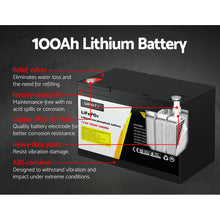 Load image into Gallery viewer, Giantz Lithium Iron Battery 100AH 12.8V LiFePO4 Deep Cycle Battery 4WD Camping

