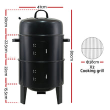 Load image into Gallery viewer, Grillz BBQ Grill 3-In-1 Charcoal Smoker
