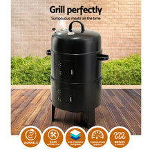Load image into Gallery viewer, Grillz BBQ Grill 3-In-1 Charcoal Smoker
