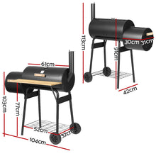 Load image into Gallery viewer, Grillz BBQ Grill 2-In-1 Offset Charcoal Smoker
