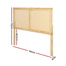 Load image into Gallery viewer, Artiss Bed Head Double Size Rattan - RIBO Pine
