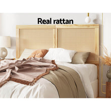 Load image into Gallery viewer, Artiss Bed Head Queen Size Rattan - RIBO Pine
