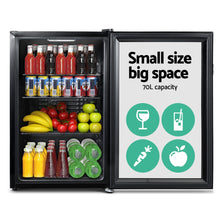 Load image into Gallery viewer, Devanti 70L Bar Fridge Glass Door Mini Countertop Freezer Fridges Bottle Cooler
