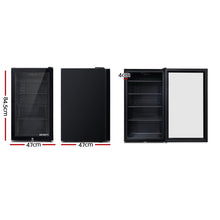 Load image into Gallery viewer, Devanti 98L Bar Fridge Glass Door Mini Freezer Fridges Countertop Beverage Commercial
