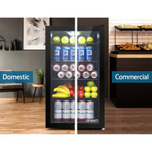 Load image into Gallery viewer, Devanti 98L Bar Fridge Glass Door Mini Freezer Fridges Countertop Beverage Commercial
