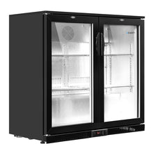 Load image into Gallery viewer, Devanti Bar Fridge 2 Glass Door Commercial Display Freeer Drink Beverage Cooler Black
