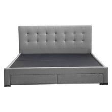 Load image into Gallery viewer, Elegant Space Saving Wooden with Drawers Fabric Cover Queen Size Grey Bed Frame

