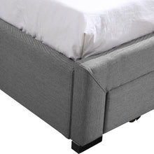 Load image into Gallery viewer, Elegant Space Saving Wooden with Drawers Fabric Cover Queen Size Grey Bed Frame
