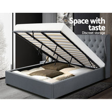 Load image into Gallery viewer, Artiss Issa Bed Frame Fabric Gas Lift Storage - Grey King
