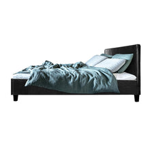 Load image into Gallery viewer, Artiss Bed Frame Double Size Base Mattress Platform Leather Wooden Black NEO

