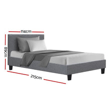 Load image into Gallery viewer, Artiss Neo Bed Frame Fabric - Grey King Single
