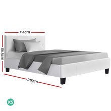 Load image into Gallery viewer, Artiss Neo Bed Frame PU Leather - White King Single
