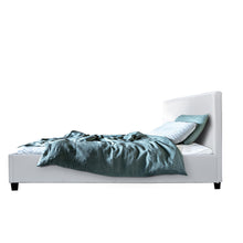Load image into Gallery viewer, Artiss Neo Bed Frame PU Leather - White King Single
