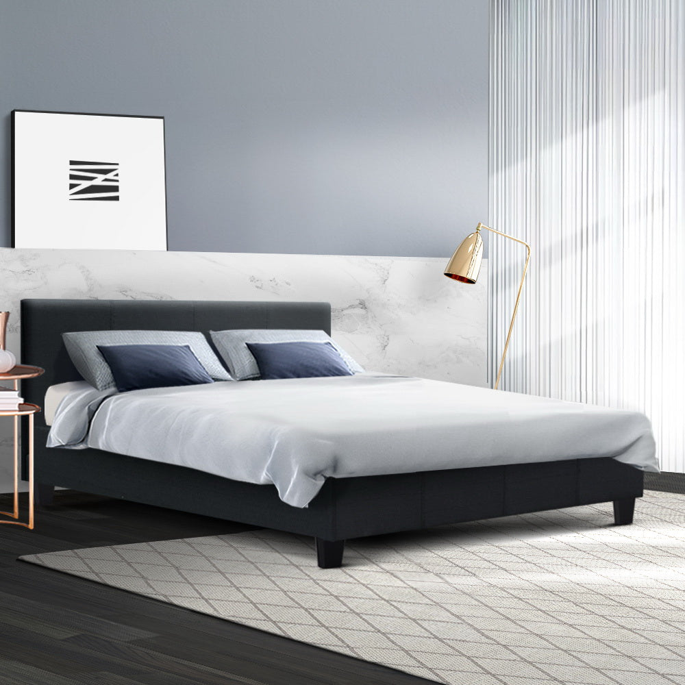 Fabric Charcoal Queen Bed Frame