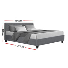 Load image into Gallery viewer, Fabric Grey Queen Bed Frame
