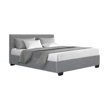 Load image into Gallery viewer, Fabric Grey Double Bed Frame

