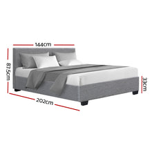 Load image into Gallery viewer, Fabric Grey Double Bed Frame
