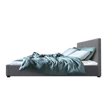 Load image into Gallery viewer, Fabric Grey Double Bed Frame
