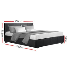 Load image into Gallery viewer, Artiss Nino Bed Frame PU Leather - Black Queen
