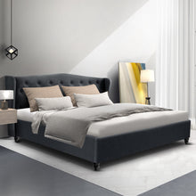 Load image into Gallery viewer, Artiss Pier Bed Frame Fabric - Charcoal King
