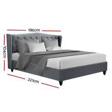 Load image into Gallery viewer, Artiss Pier Bed Frame Fabric - Grey King
