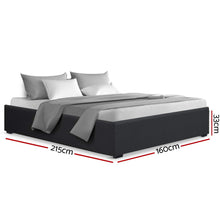 Load image into Gallery viewer, Queen Size Fabric Charcoal Gas Lift Bed Frame with Storage without Headboard
