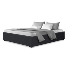 Load image into Gallery viewer, Queen Size Fabric Charcoal Gas Lift Bed Frame with Storage without Headboard
