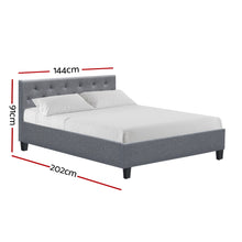 Load image into Gallery viewer, Fabric Grey Double Bed Frame
