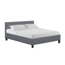 Load image into Gallery viewer, Fabric Grey Queen Bed Frame
