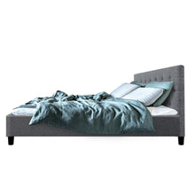 Load image into Gallery viewer, Fabric Grey Queen Bed Frame
