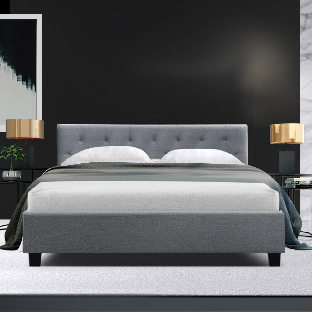 Fabric Grey Queen Bed Frame