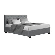 Load image into Gallery viewer, Artiss Vila Bed Frame Fabric Gas Lift Storage - Grey Double
