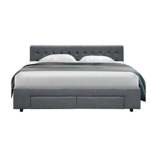 Load image into Gallery viewer, Fabric Grey King Bed Frame
