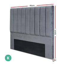 Load image into Gallery viewer, Artiss VELA Bed Head Headboard King Size Bedhead Velvet Grey
