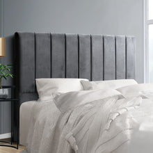 Load image into Gallery viewer, Artiss VELA Bed Head Headboard Queen Size Bedhead Velvet Grey

