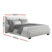 Load image into Gallery viewer, Artiss Tiyo Bed Frame PU Leather Gas Lift Storage - White Double
