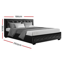 Load image into Gallery viewer, PU Leather Gas Lift with Storage Black King Bed Frame
