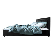 Load image into Gallery viewer, PU Leather Gas Lift with Storage Black King Bed Frame

