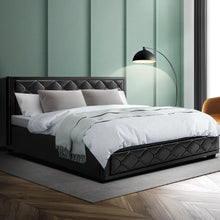 Load image into Gallery viewer, PU Leather Gas Lift with Storage Black King Bed Frame
