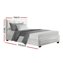 Load image into Gallery viewer, Artiss Tiyo Bed Frame PU Leather Gas Lift Storage - White King Single

